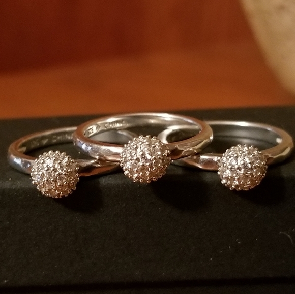 Silpada Sterling Silver & Zirconia Stacking Rings - Picture 3 of 12